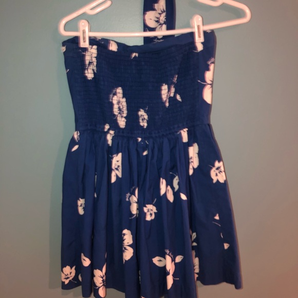 Blue Floral Strapless Minidress - Picture 2 of 3